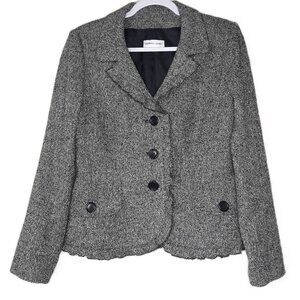 Gerard Darel Black and White Tweed Blazer